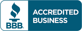 The BBB logo with the words "accredited business" featuring Bravo Restoration.
